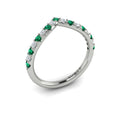 14K White Gold Emerald Cut Womens Wedding Band