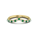 14kt Yellow Gold Emerald Cut Womens Wedding Band