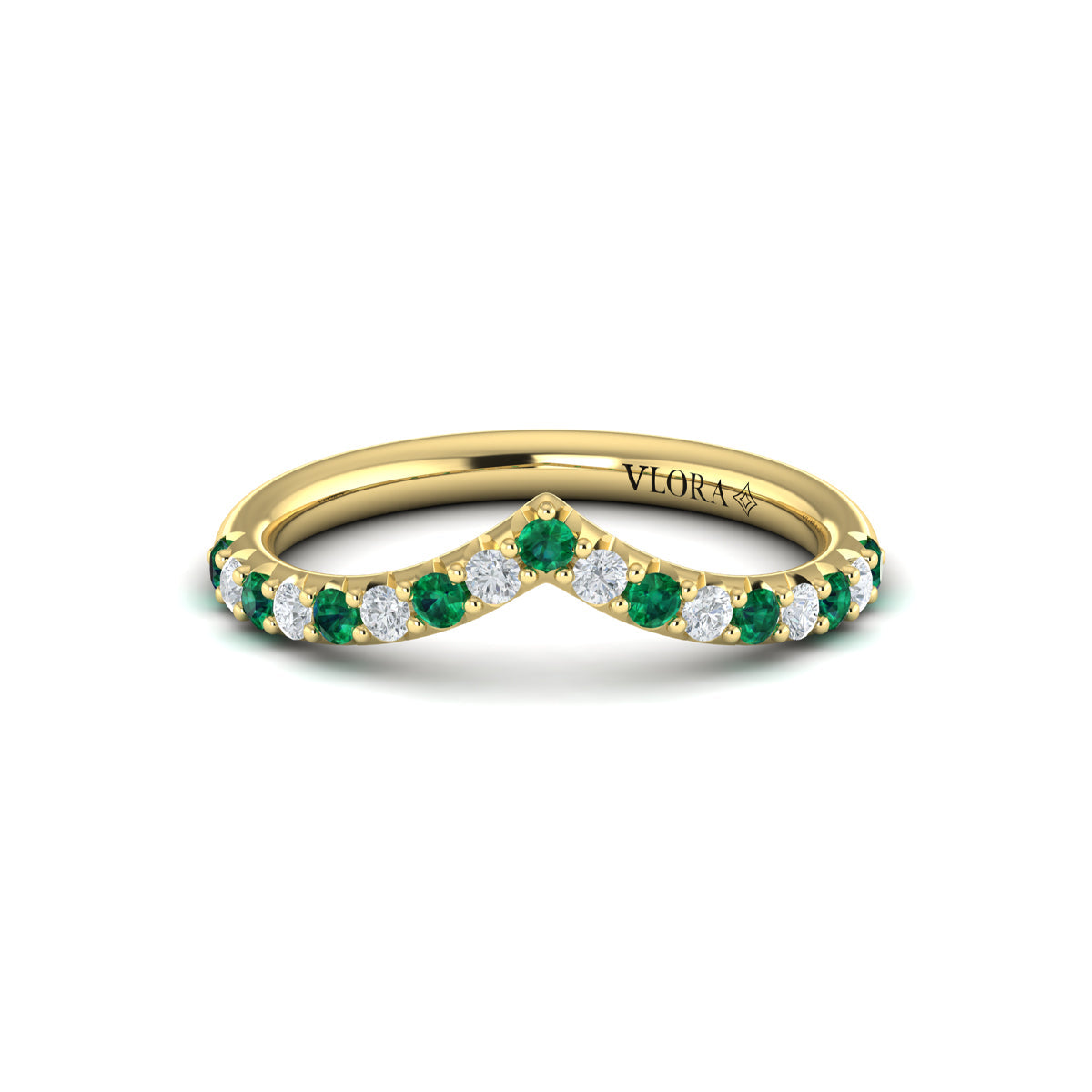14kt Yellow Gold Emerald Cut Womens Wedding Band