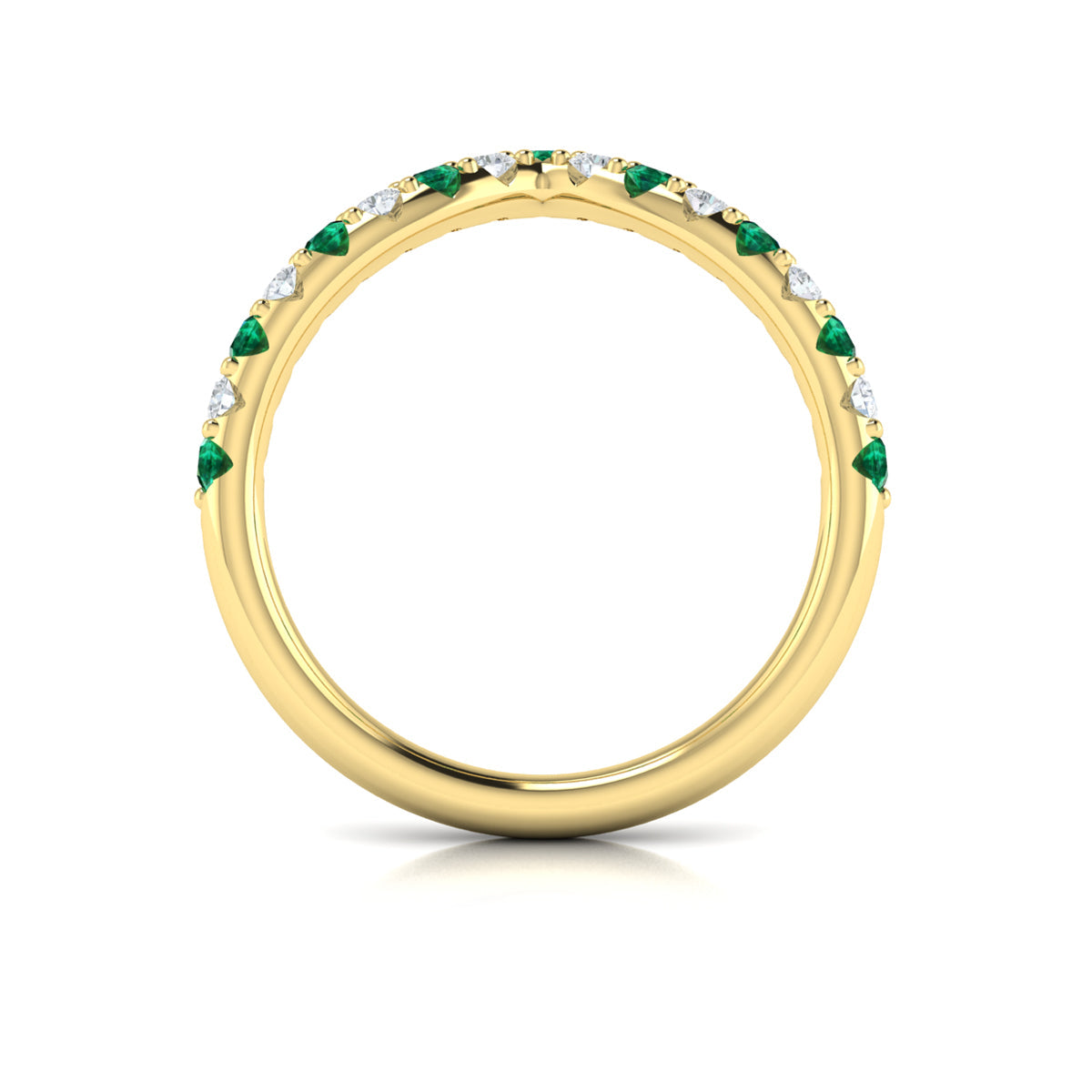 14kt Yellow Gold Emerald Cut Womens Wedding Band