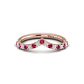 14kt Rose Gold Ruby Womens Wedding Band