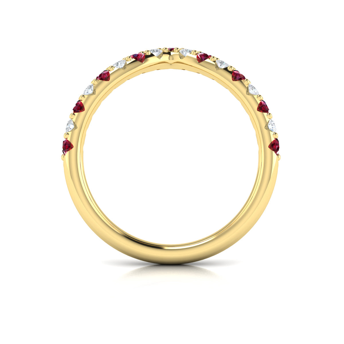 14kt Yellow Gold Ruby Womens Wedding Band