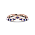 14kt Rose Gold Sapphire Womens Wedding Band