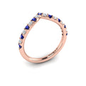 14kt Rose Gold Sapphire Womens Wedding Band