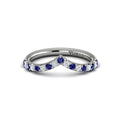14K White Gold Sapphire Womens Wedding Band