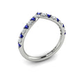 14K White Gold Sapphire Womens Wedding Band