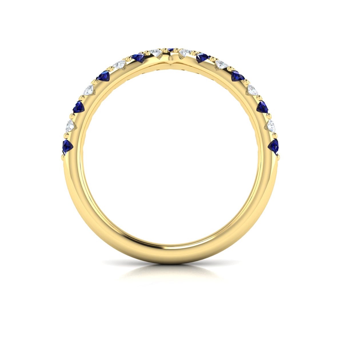 14kt Yellow Gold Sapphire Accent Womens Wedding Band