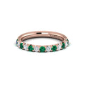 14kt Rose Gold Emerald Cut Womens Wedding Band
