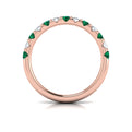 14kt Rose Gold Emerald Cut Womens Wedding Band