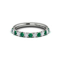 14K White Gold Emerald Cut Womens Wedding Band