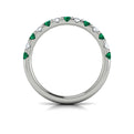 14K White Gold Emerald Cut Womens Wedding Band