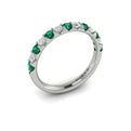 14K White Gold Emerald Cut Womens Wedding Band