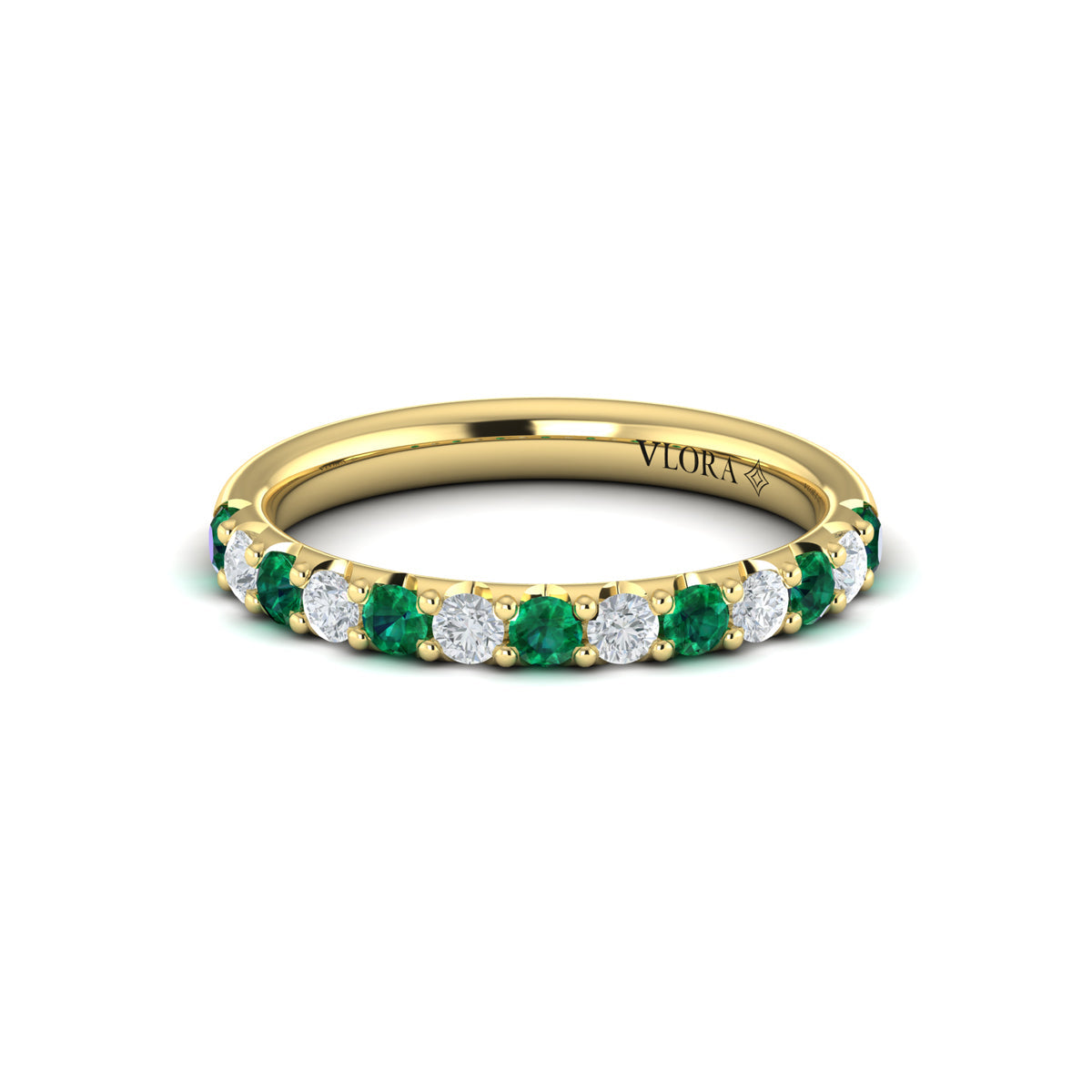 14kt Yellow Gold Emerald Cut Womens Wedding Band