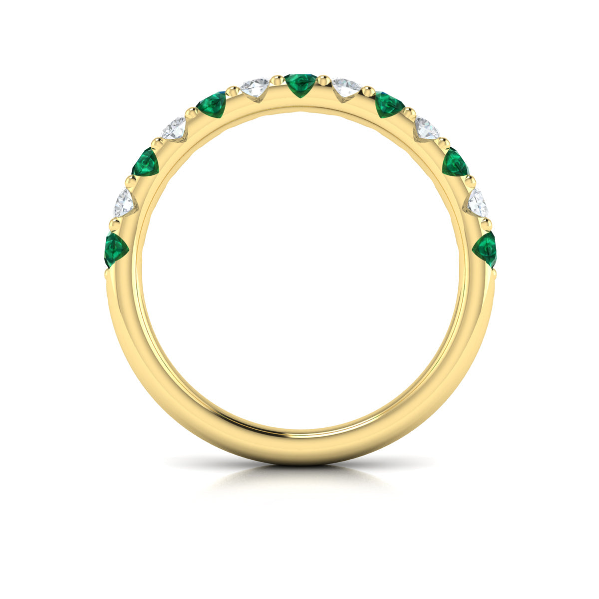14kt Yellow Gold Emerald Cut Womens Wedding Band