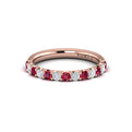 14kt Rose Gold Ruby Womens Wedding Band