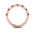 14kt Rose Gold Ruby Womens Wedding Band