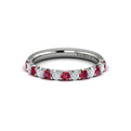 14K White Gold Ruby Elegant Womens Wedding Band