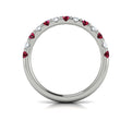 14K White Gold Ruby Elegant Womens Wedding Band