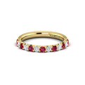 14kt Yellow Gold Ruby Womens Wedding Band