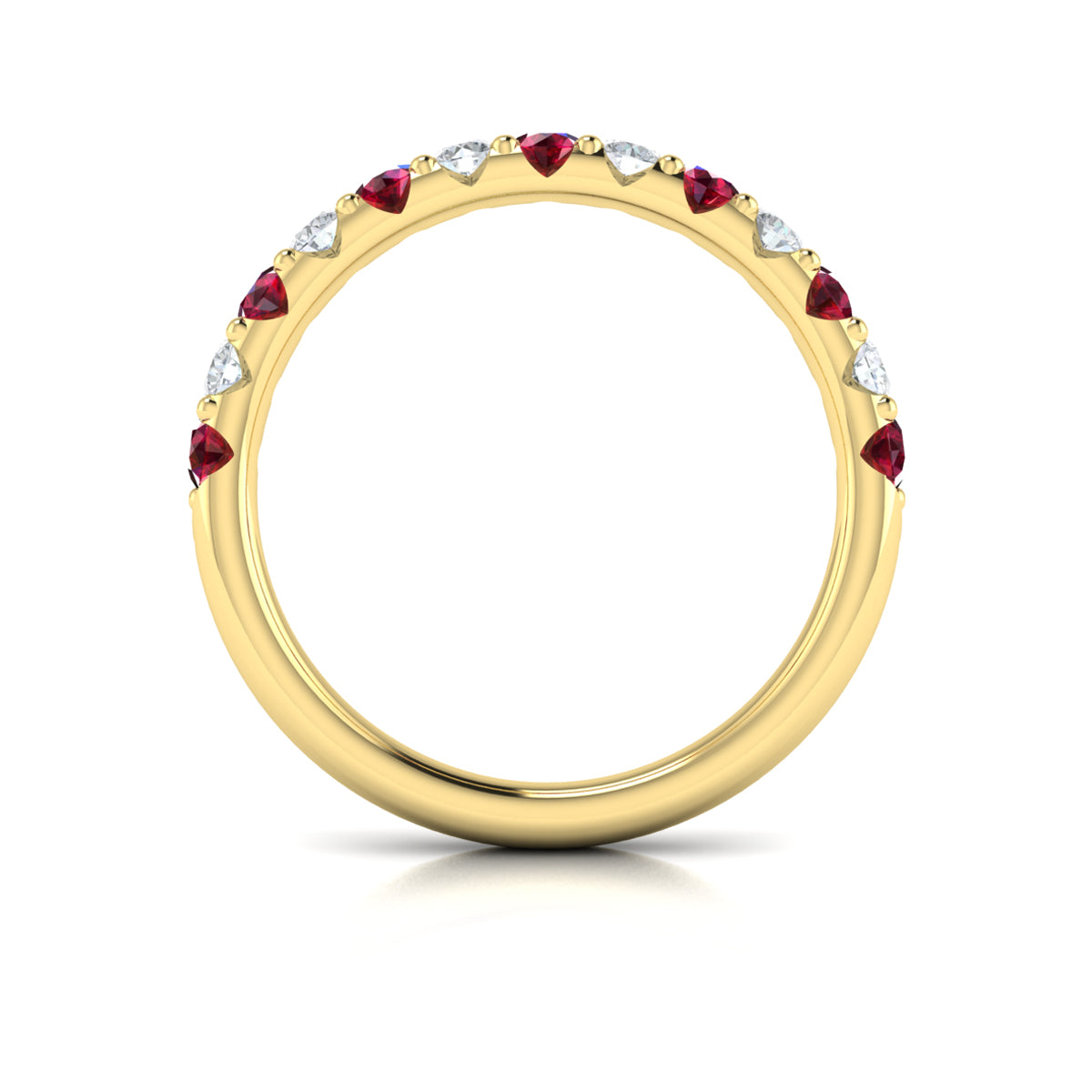 14kt Yellow Gold Ruby Womens Wedding Band