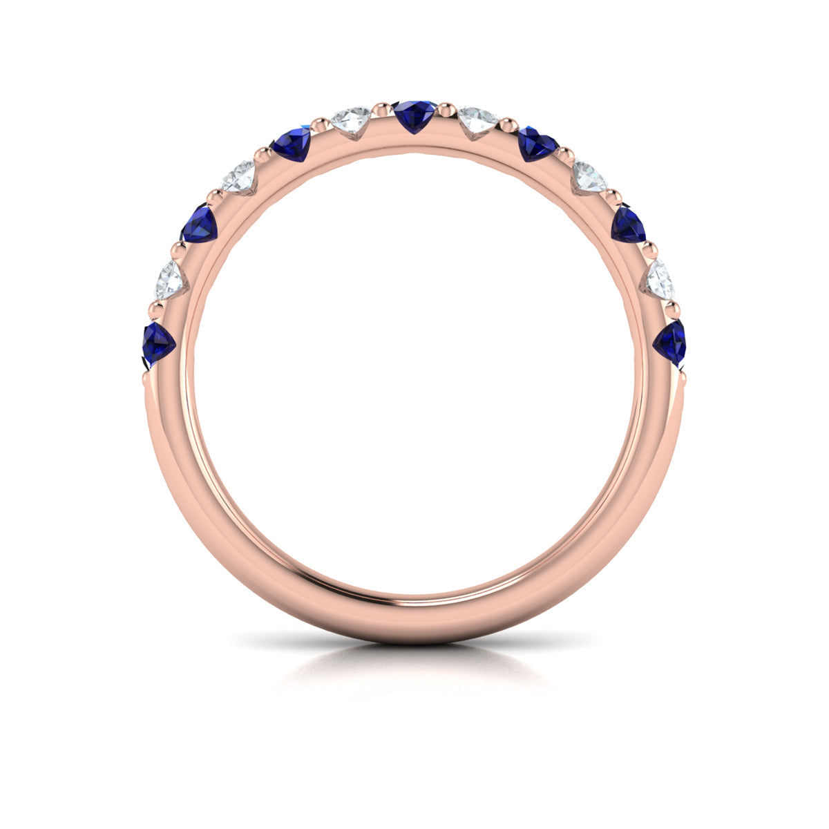 14kt Rose Gold Sapphire Womens Wedding Band