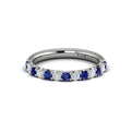 14K White Gold Sapphire Womens Wedding Band