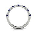 14K White Gold Sapphire Womens Wedding Band