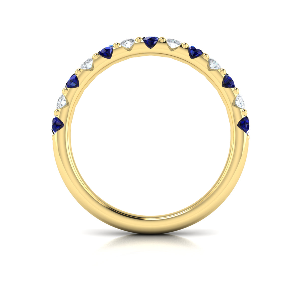 14kt Yellow Gold Sapphire Womens Wedding Band