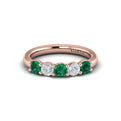 14kt Rose Gold Emerald Cut Womens Wedding Band