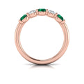 14kt Rose Gold Emerald Cut Womens Wedding Band