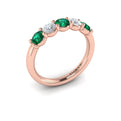 14kt Rose Gold Emerald Cut Womens Wedding Band