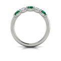 14K White Gold Emerald Cut Womens Wedding Band