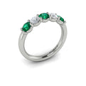 14K White Gold Emerald Cut Womens Wedding Band