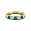 14kt Yellow Gold Emerald Cut Womens Wedding Band