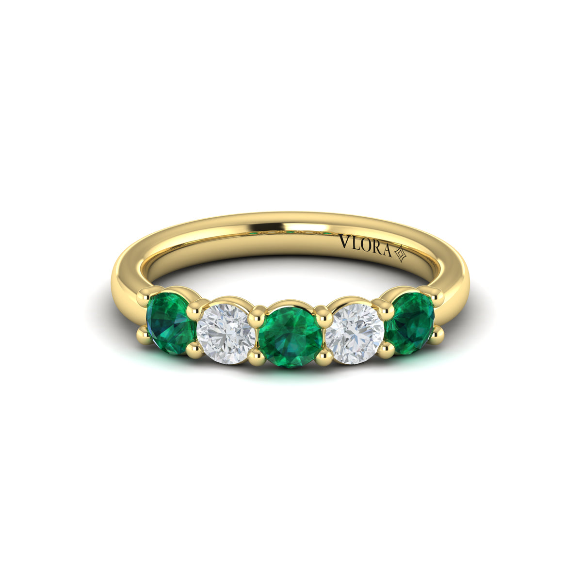 14kt Yellow Gold Emerald Cut Womens Wedding Band