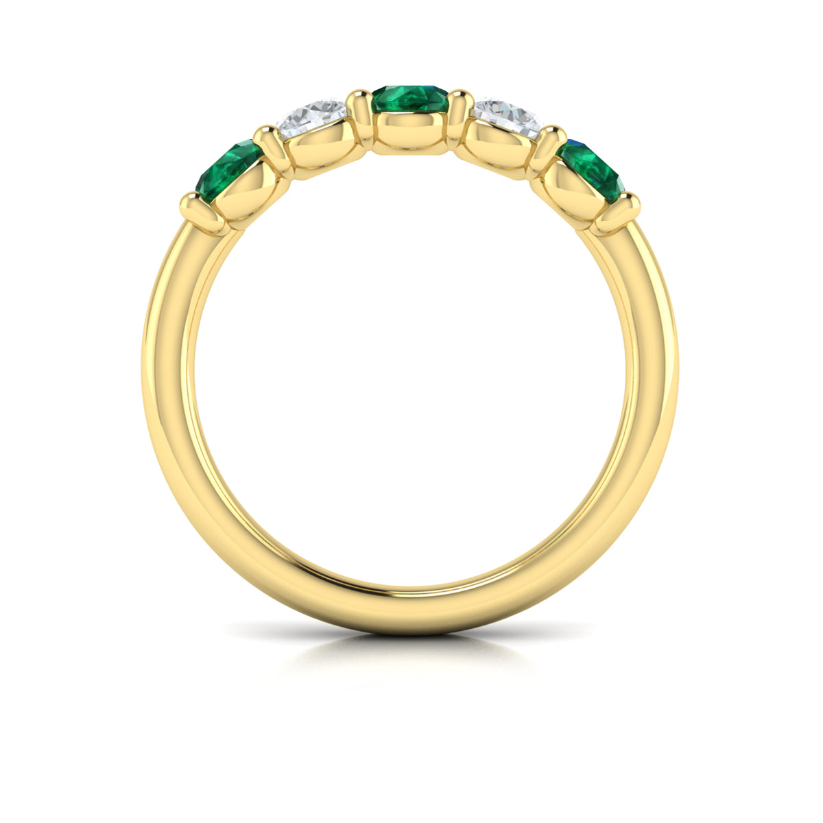 14kt Yellow Gold Emerald Cut Womens Wedding Band
