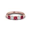 14kt Rose Gold Ruby Womens Wedding Band