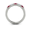 14K White Gold Ruby Accent Womens Wedding Band