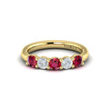 14kt Yellow Gold Ruby Womens Wedding Band