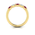 14kt Yellow Gold Ruby Womens Wedding Band