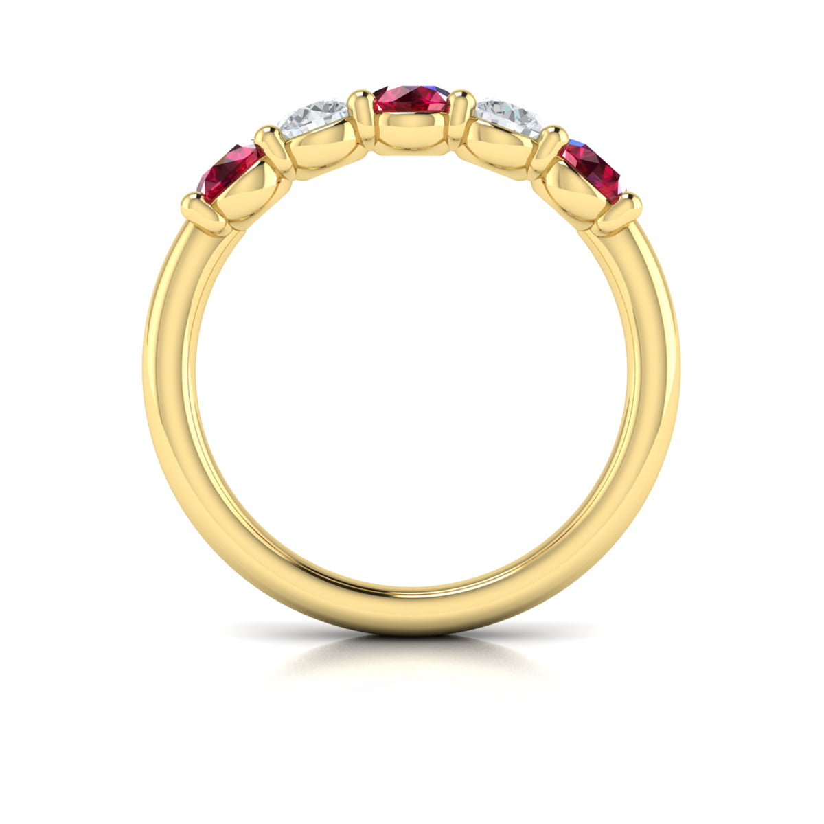14kt Yellow Gold Ruby Womens Wedding Band