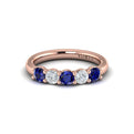 14kt Rose Gold Sapphire Womens Wedding Band