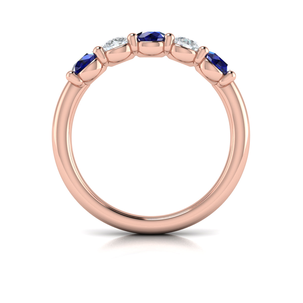 14kt Rose Gold Sapphire Womens Wedding Band