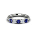 14K White Gold Sapphire Womens Wedding Band