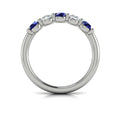 14K White Gold Sapphire Womens Wedding Band