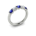 14K White Gold Sapphire Womens Wedding Band