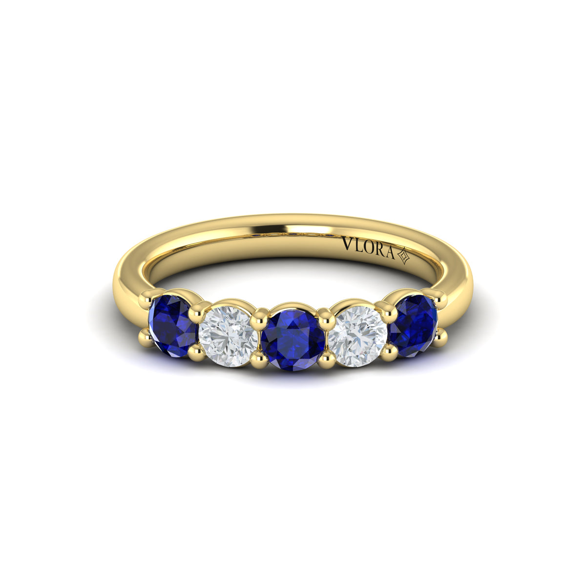 14kt Yellow Gold Womens Sapphire Wedding Band
