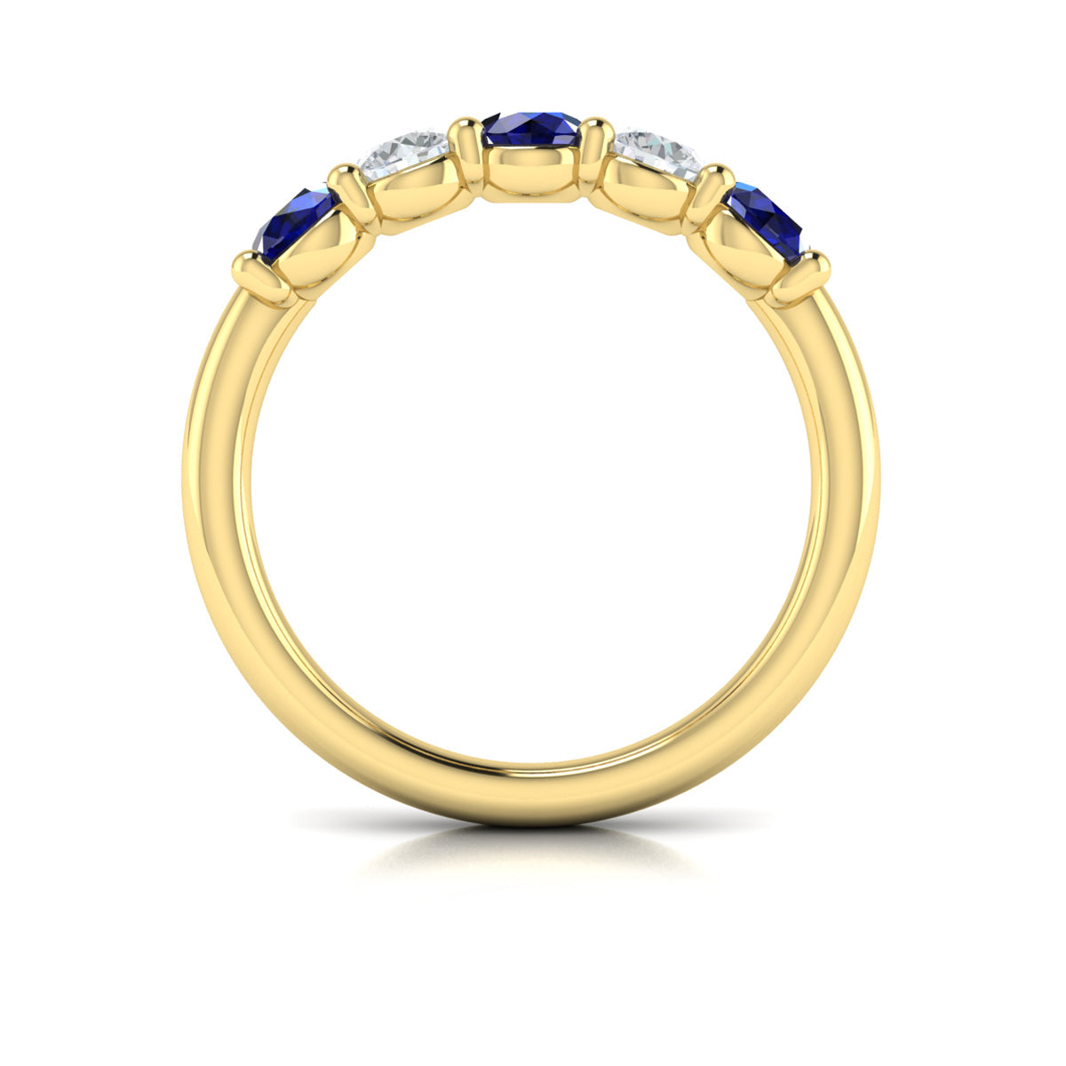 14kt Yellow Gold Womens Sapphire Wedding Band