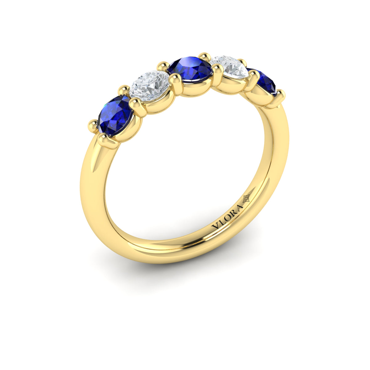 14kt Yellow Gold Womens Sapphire Wedding Band