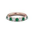 14kt Rose Gold Emerald Cut Womens Wedding Band